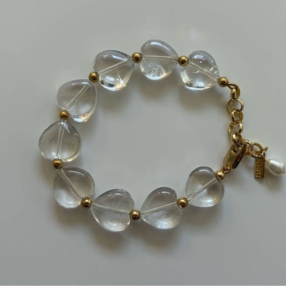Eliou Gold and Glass Heart Bracelet NEW from Saks - Picture 1 of 6